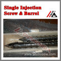 Injection screw barrel for pvc bicycle saddles